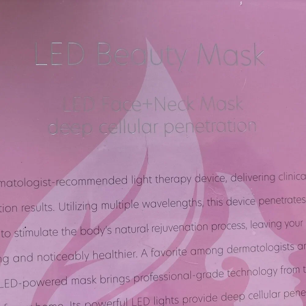 APHRONA Pink LED Light Therapy Mask, Face & Neck Beauty Skincare Treatment